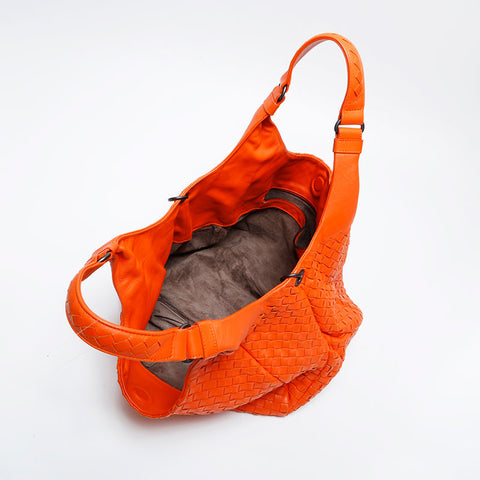 BOTTEGAVENETA INTRECCIATO Hobo Handbag Orange WS21018
