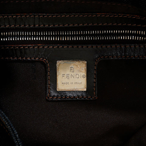 極美品 フェンディ FENDI デニム ステッチ マンマバケット ショルダーバッグ ネイビー WS21019