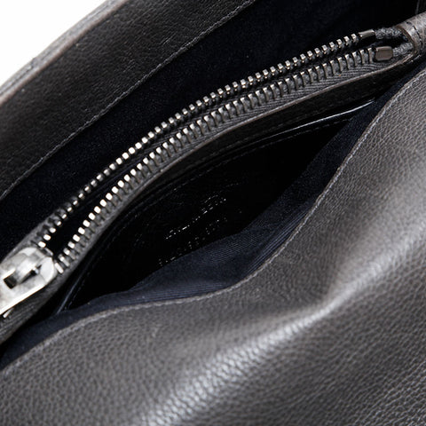 YVES SAINT LAURENT Lou Chevron Leather Shoulder Bag gray WS21020