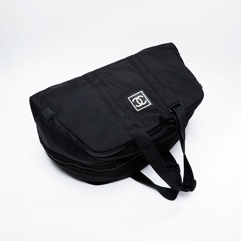 CHANEL Nylon COCO Mark Sport Line No. 7 2002-2003 Boston bag black WS21021