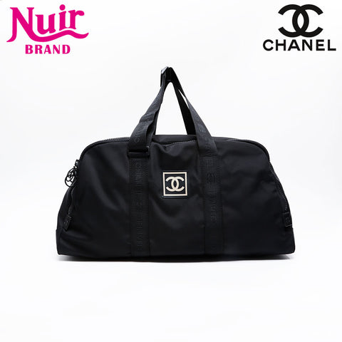 CHANEL Nylon COCO Mark Sport Line No. 7 2002-2003 Boston bag black WS21021