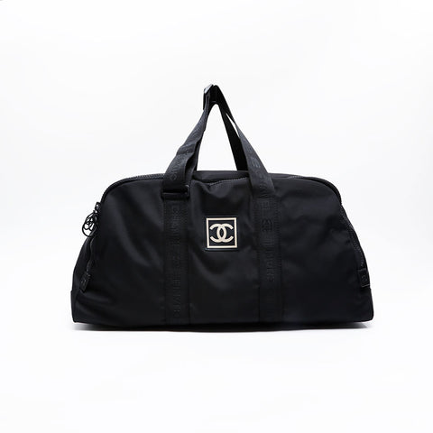 CHANEL 尼龙 COCO Mark Sport Line No. 7 2002-2003 波士顿包 黑色 WS21021