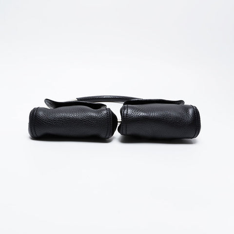 PRADA 1997FW Loop Leather Ring Shoulder Bag black WS21022
