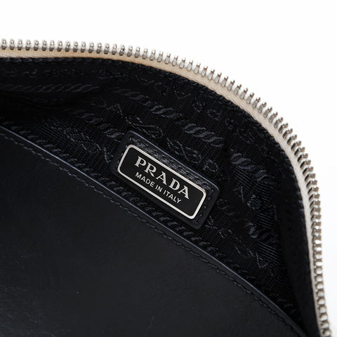 PRADA Triangle Nappa Leather Shoulder Bag white WS21024