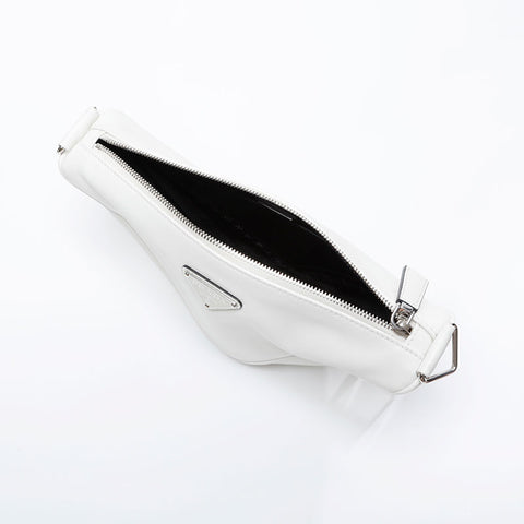 PRADA Triangle Nappa Leather Shoulder Bag white WS21024
