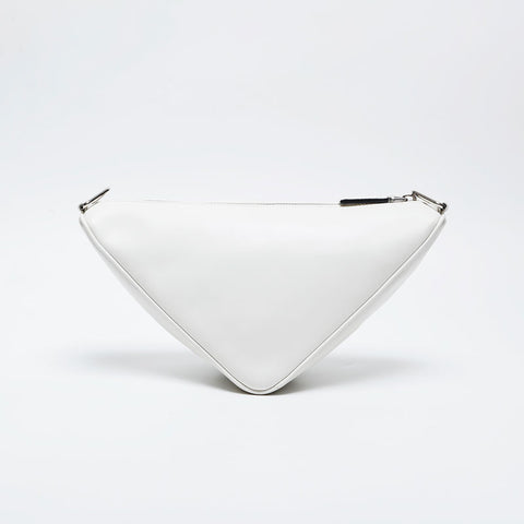 PRADA Triangle Nappa Leather Shoulder Bag white WS21024