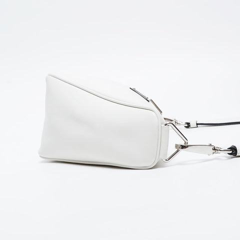 PRADA Triangle Nappa Leather Shoulder Bag white WS21024