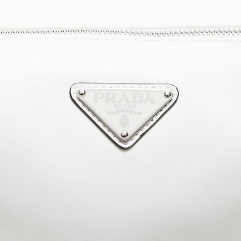 PRADA Triangle Nappa Leather Shoulder Bag white WS21024