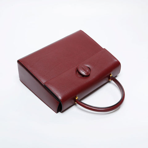 CARTIER Leather Must Do Handbag Red WS21025