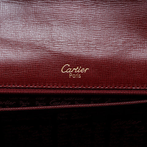 CARTIER Leather Must Do Handbag Red WS21025