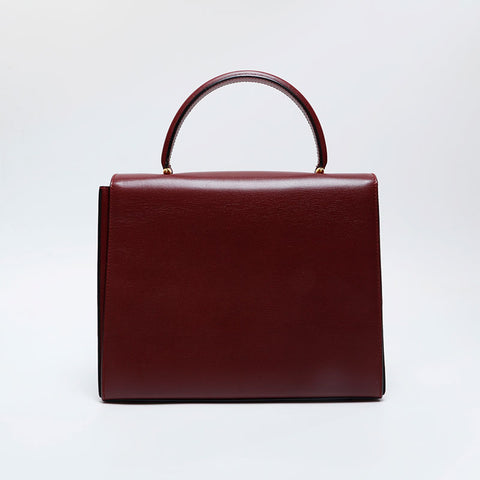 CARTIER Leather Must Do Handbag Red WS21025