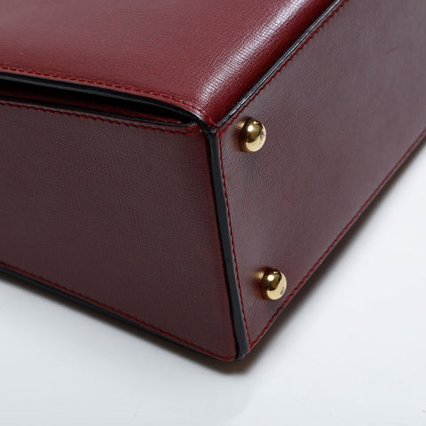 CARTIER Leather Must Do Handbag Red WS21025