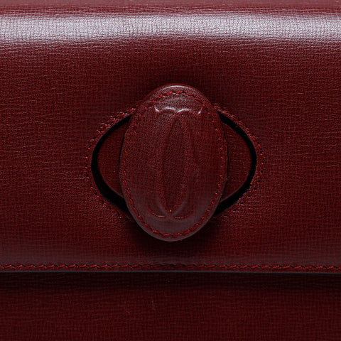 CARTIER Leather Must Do Handbag Red WS21025