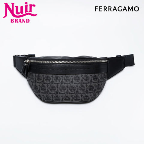 Salvatore Ferragamo PVC Gancini logo Waist bag black WS21026