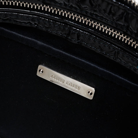 Miu Miu Patent leather embossed handbag Clutch bag black WS21027