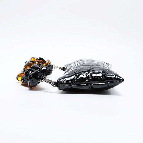 Miu Miu Patent leather embossed handbag Clutch bag black WS21027