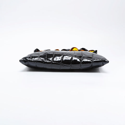 Miu Miu Patent leather embossed handbag Clutch bag black WS21027