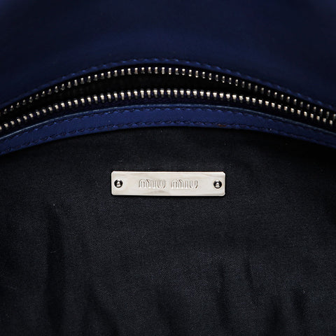 Miu Miu Matelasse Crystal Leather Shoulder Bag blue WS21030