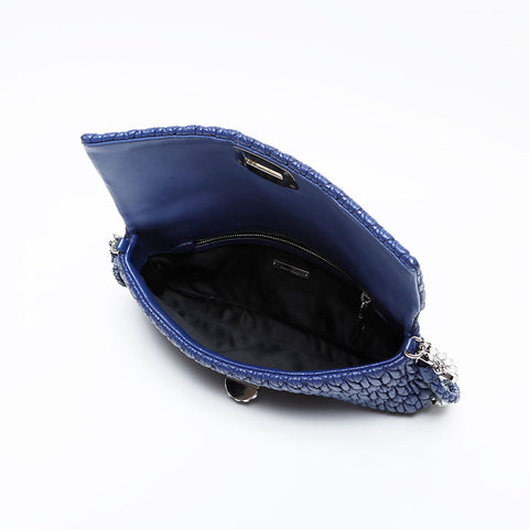 Miu Miu Matelasse Crystal Leather Shoulder Bag blue WS21030