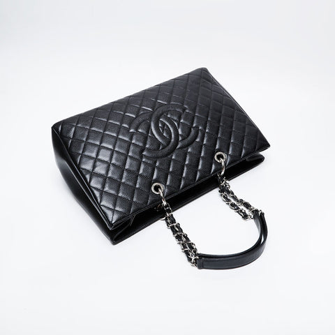 CHANEL 16系列2012 Deka COCO Mark GST手提包银色金属单肩包黑色WS21032