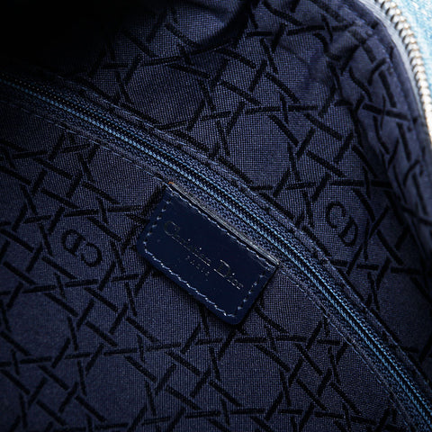 美品 クリスチャンディオール Christian Dior ラージ レディーディオール 2way デニム トートバッグ ブルー WS21033