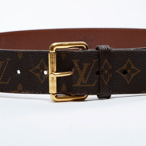 LOUIS VUITTON 2012 Monogram Size:80/32 belt Brown WS21036