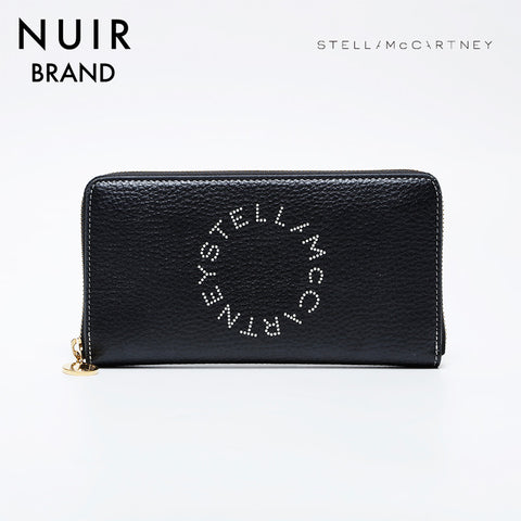 Stella McCartney round zip leather bag Purse black WS21037
