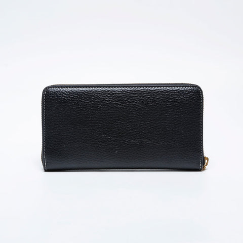 Stella McCartney round zip leather bag Purse black WS21037