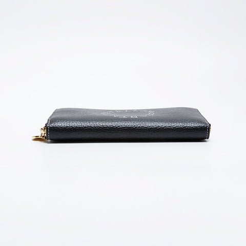 Stella McCartney round zip leather bag Purse black WS21037