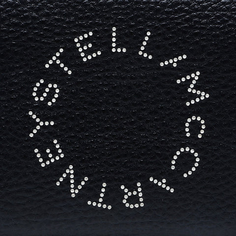 Stella McCartney round zip leather bag Purse black WS21037