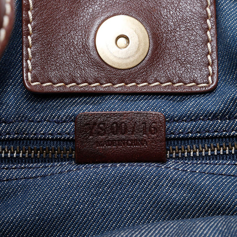 CELINE Denim Macadam Shoulder Bag Navy WS21040