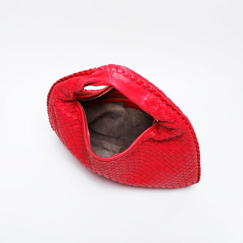 BOTTEGAVENETA Hobo INTRECCIATO Shoulder Bag Red WS21041