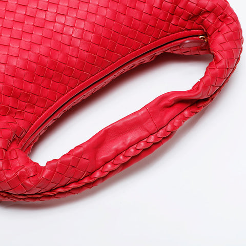 BOTTEGAVENETA Hobo INTRECCIATO Shoulder Bag Red WS21041