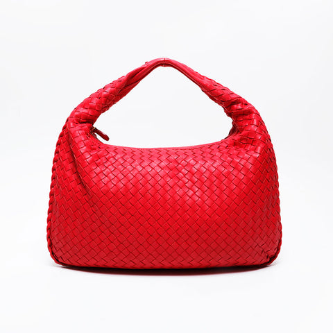BOTTEGAVENETA Hobo INTRECCIATO Shoulder Bag Red WS21041