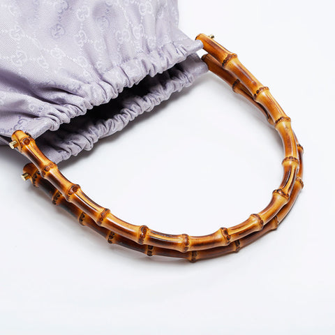 GUCCI GG Canvas Bamboo Shoulder Bag purple WS21042