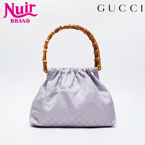 GUCCI GG Canvas Bamboo Shoulder Bag purple WS21042
