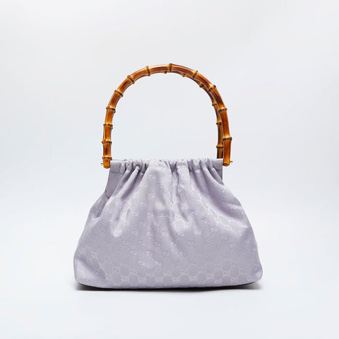 GUCCI GG Canvas Bamboo Shoulder Bag purple WS21042