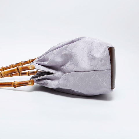 GUCCI GG Canvas Bamboo Shoulder Bag purple WS21042