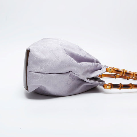 GUCCI GG Canvas Bamboo Shoulder Bag purple WS21042