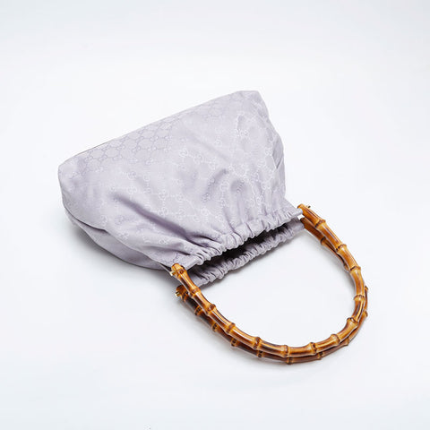 GUCCI GG Canvas Bamboo Shoulder Bag purple WS21042