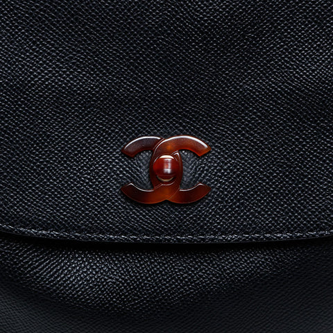 CHANEL 5th series 1997-1999 Caviar Turnlock Backpack  Daypack black WS21045