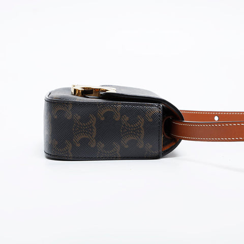 CELINE Macadam Mini Claude Triomphe Shoulder Bag Brown WS21046