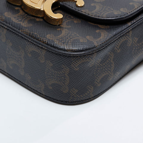 CELINE Macadam Mini Claude Triomphe Shoulder Bag Brown WS21046