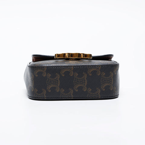 CELINE Macadam Mini Claude Triomphe Shoulder Bag Brown WS21046