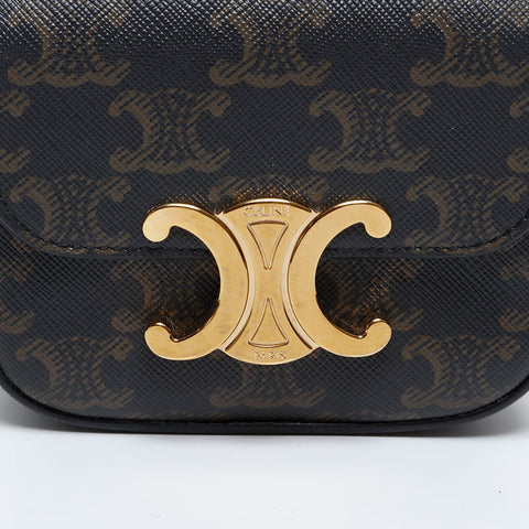 CELINE Macadam Mini Claude Triomphe Shoulder Bag Brown WS21046