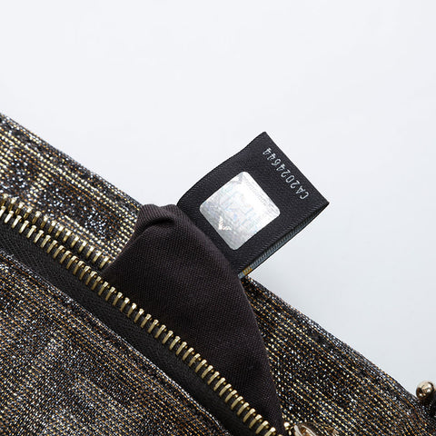 フェンディ FENDI ラム ズッカ ミラ マンマ ショルダーバッグ ゴールド WS21047