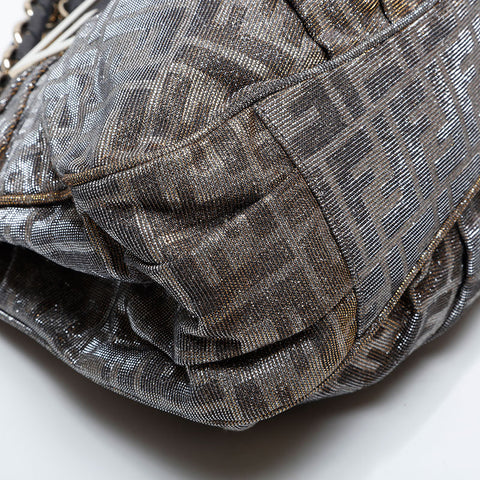 フェンディ FENDI ラム ズッカ ミラ マンマ ショルダーバッグ ゴールド WS21047
