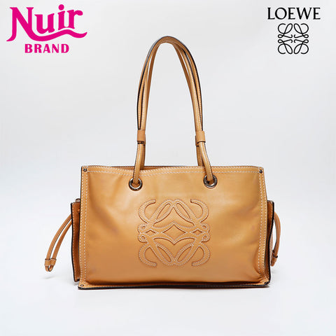 LOEWE logo leather Tote Bag Brown WS21048