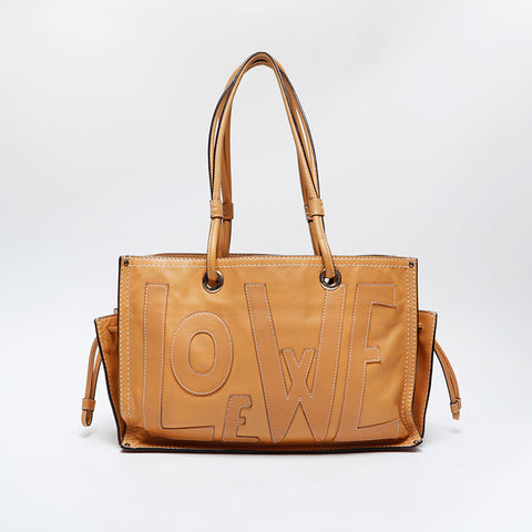 LOEWE logo leather Tote Bag Brown WS21048