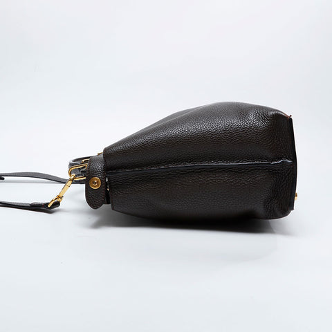 FENDI Essential Peekaboo Leather 2-Way Large Shoulder Bag Brown WS21050